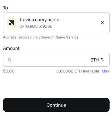 Using Curvy name in Metamask